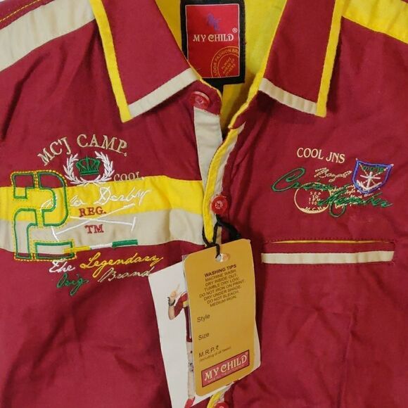 My Child Burgundy Button‎ Down Collared Shirt - Picture 3 of 8